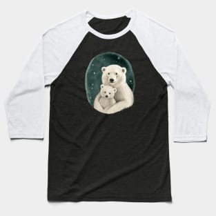 Polar Bear Family Portrait Baseball T-Shirt